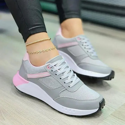 Zapatos de viaje para mujer Zapatillas de cuña con cordones delanteros