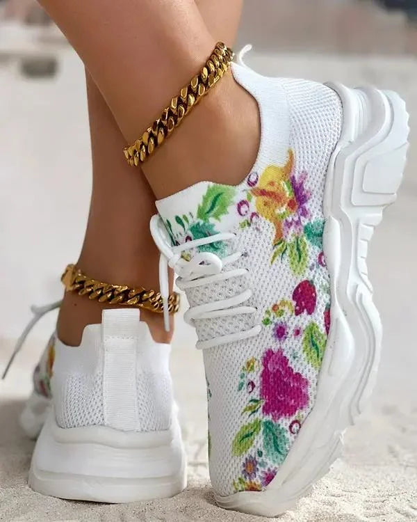 Zapatillas ortopédicas florales