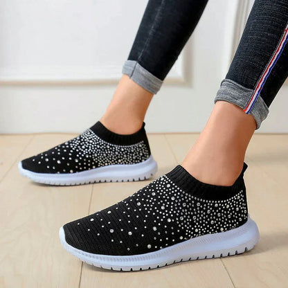 Vulcanized Shoes Sneakers Women Trainers Knitted Sneakers Ladies Slip-on