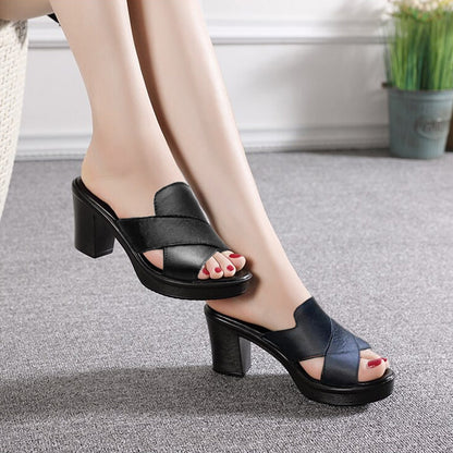 Tacones gruesos de verano para mujer