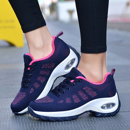 Mujeres Casual Sport Trainer Transpirable Running Sneakers Lace Up Shoes