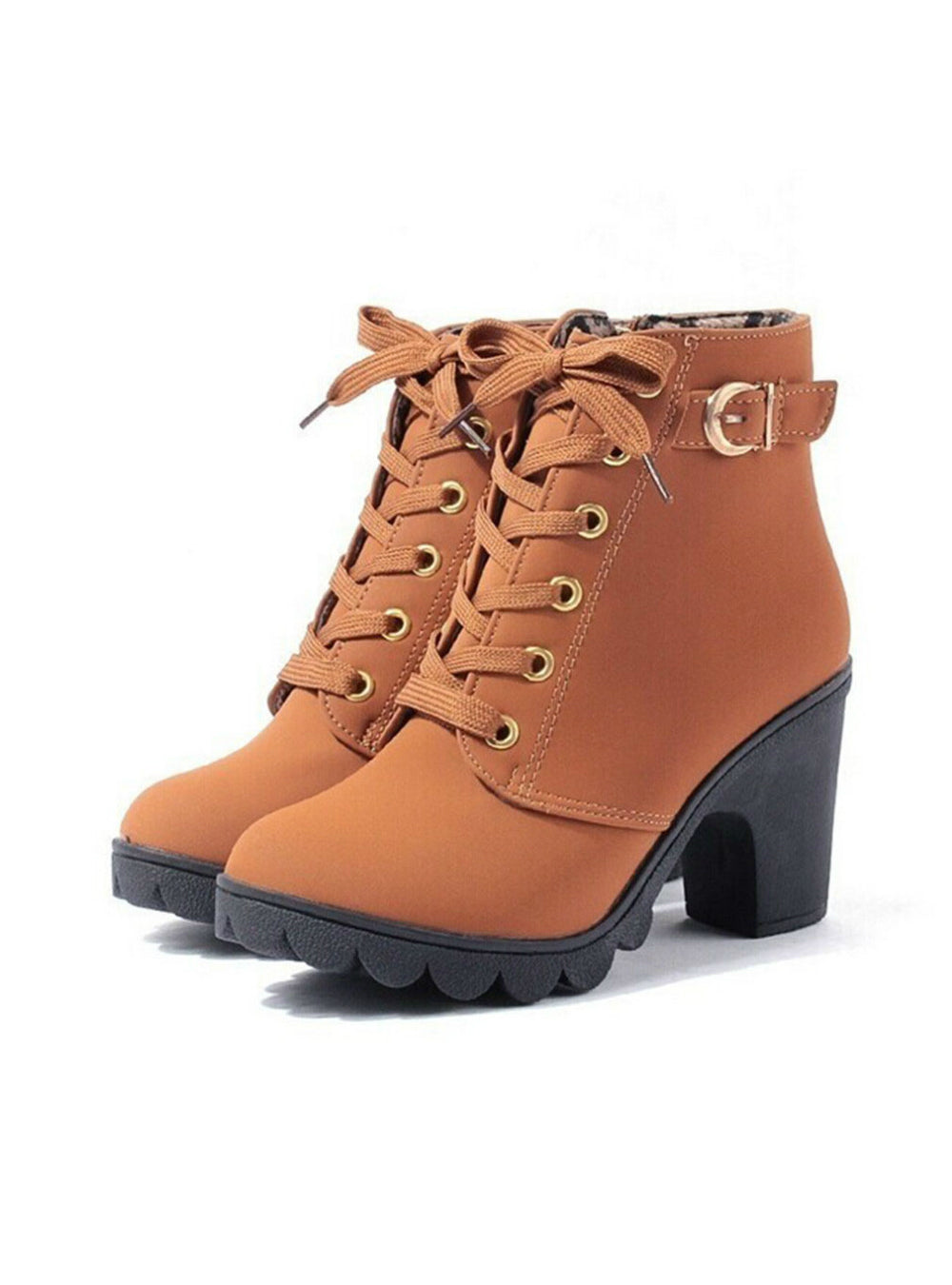 Autumn Winter Women Boots High Quality Solid Lace-up