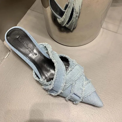 Denim pumps til kvinder