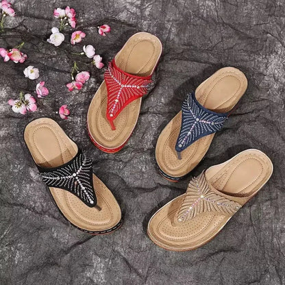 Chanclas de mujer Sandalias de fondo grueso Zapatos para mujer Zapatillas de cuña