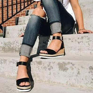 Sandalias de cuña con plataforma para mujer