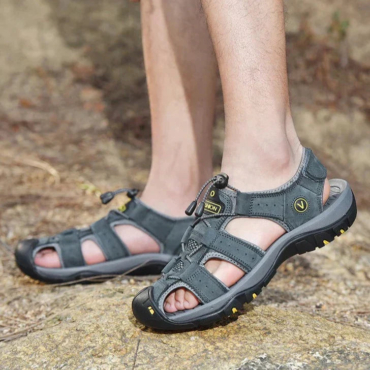 Sandalias de cuero genuino para hombres Casual Senderismo