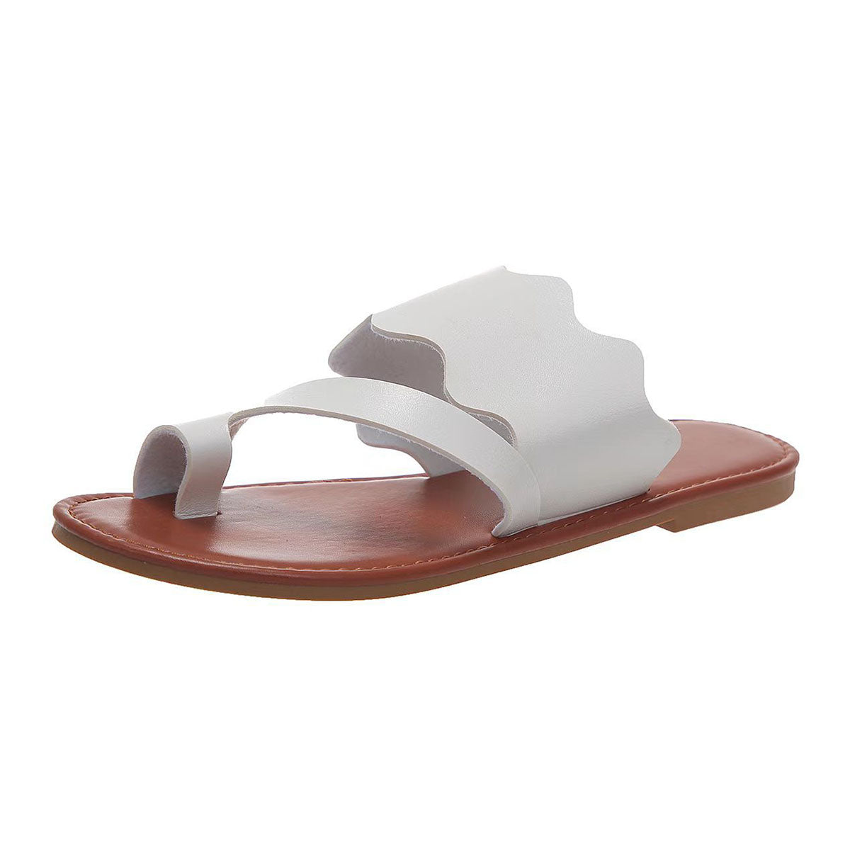 Womens Cut Out Toe Ring Flat Sandals