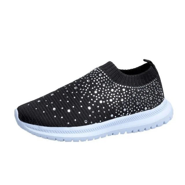 Vulcanized Shoes Sneakers Women Trainers Knitted Sneakers Ladies Slip-on