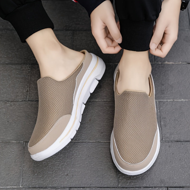 Slip-on de malla de media zapatos de la calle de los hombres zapatillas ligeras cómodas sandalias