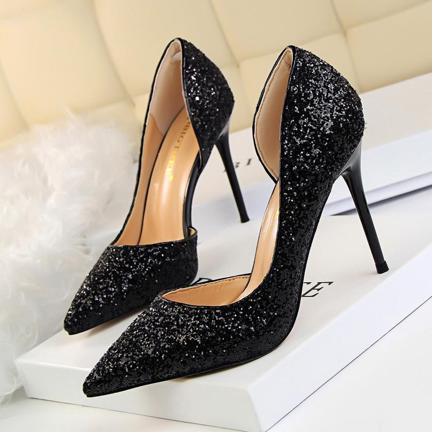 Mujer Glitter Decor Stiletto