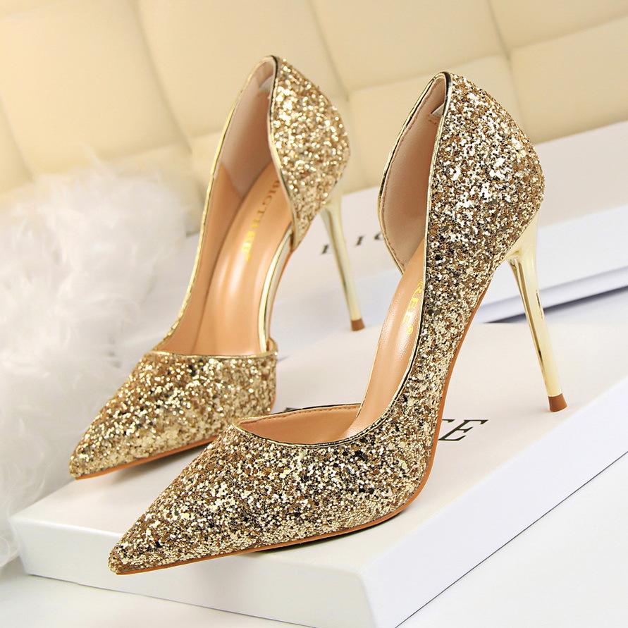 Mujer Glitter Decor Stiletto