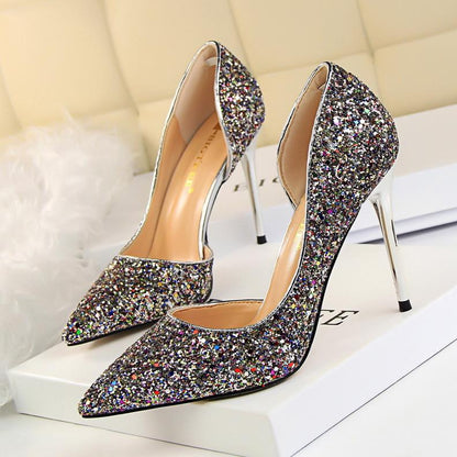 Mujer Glitter Decor Stiletto