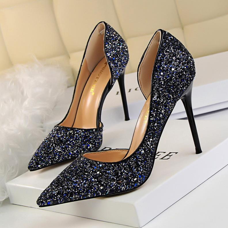 Mujer Glitter Decor Stiletto