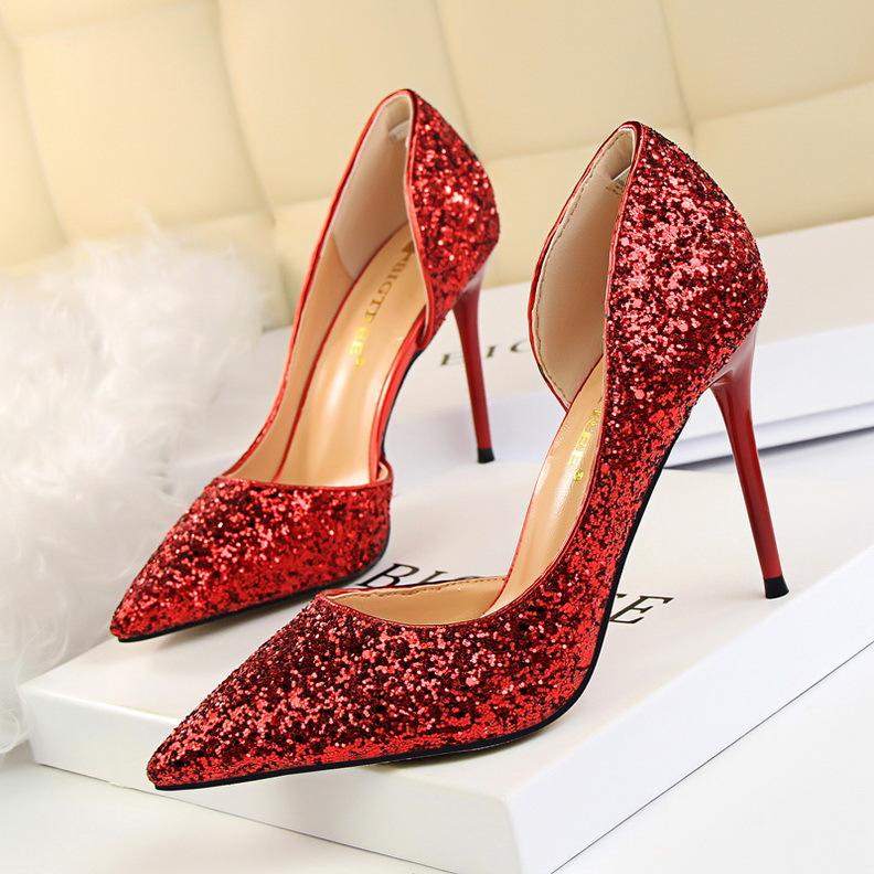 Mujer Glitter Decor Stiletto