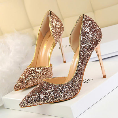 Mujer Glitter Decor Stiletto