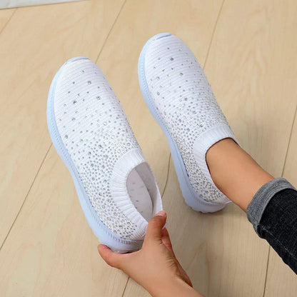 Vulcanized Shoes Sneakers Women Trainers Knitted Sneakers Ladies Slip-on