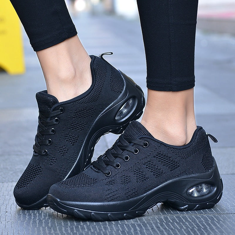 Mujeres Casual Sport Trainer Transpirable Running Sneakers Lace Up Shoes