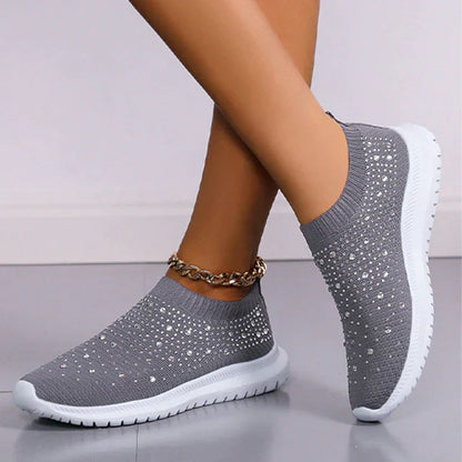 Vulcanized Shoes Sneakers Women Trainers Knitted Sneakers Ladies Slip-on