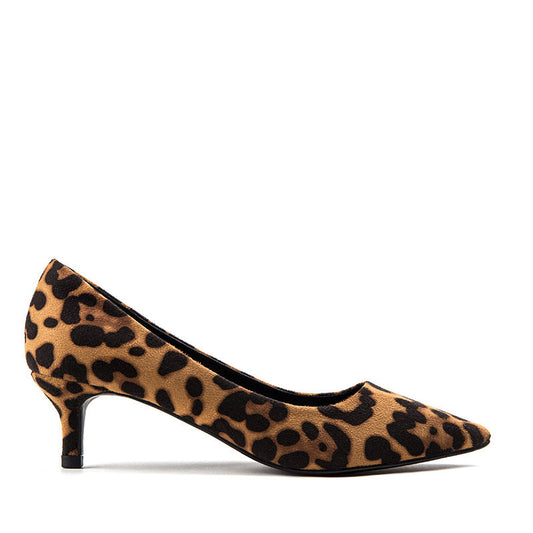 Suede Sexy leopardo mujeres zapatos kitten heels