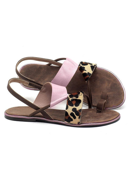 Sandalias Flip Flop Retro Leopardo Color Bloque