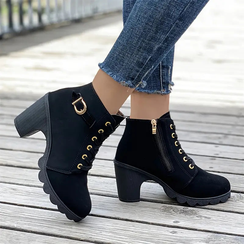 Ryder Lace-Up Heeled Booties