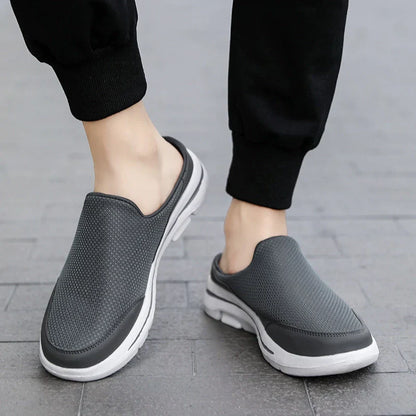 Slip-on de malla de media zapatos de la calle de los hombres zapatillas ligeras cómodas sandalias