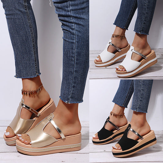 Women's Casual Slip-On Wedge Sandals mysite