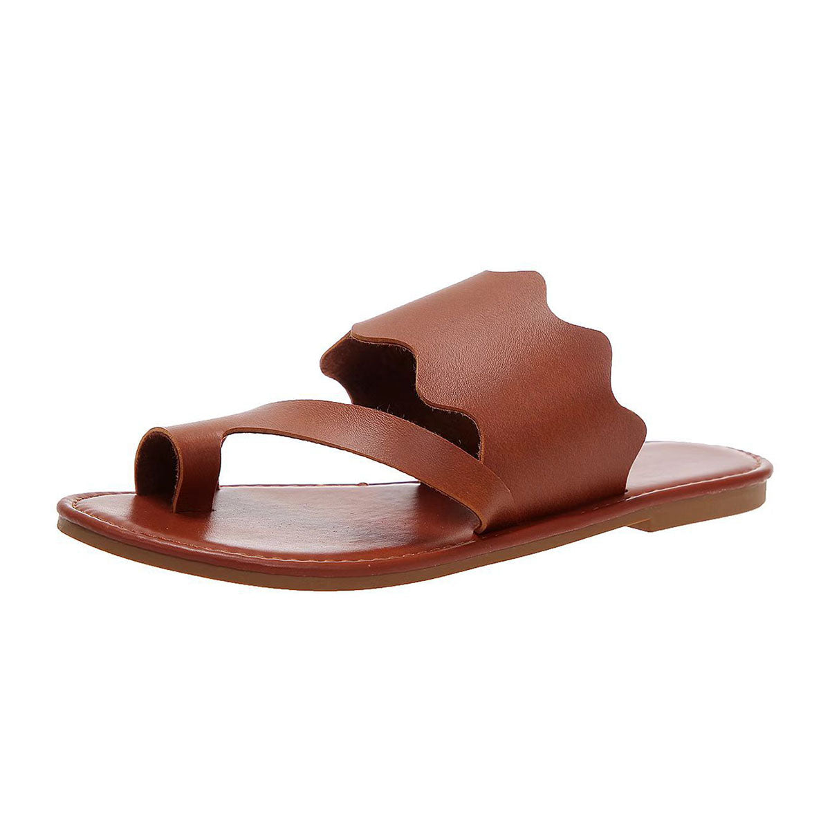 Womens Cut Out Toe Ring Flat Sandals