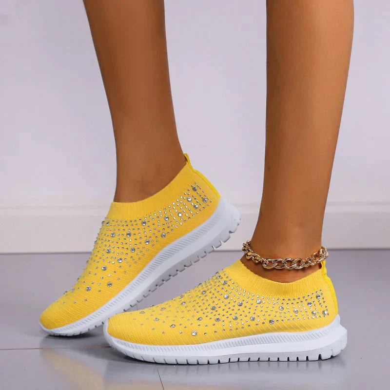 Vulcanized Shoes Sneakers Women Trainers Knitted Sneakers Ladies Slip-on