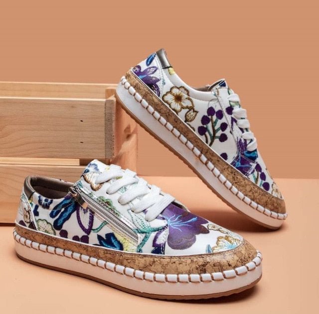 Zapatillas fáciles con flores