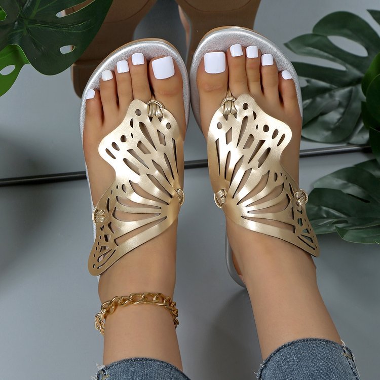 Verano Nuevo Plata Elegante Sandalias Casual