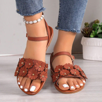 Sandalias Casual Retro Flores