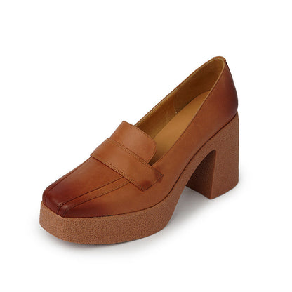 Tacones Altos Punta Cuadrada Slip On