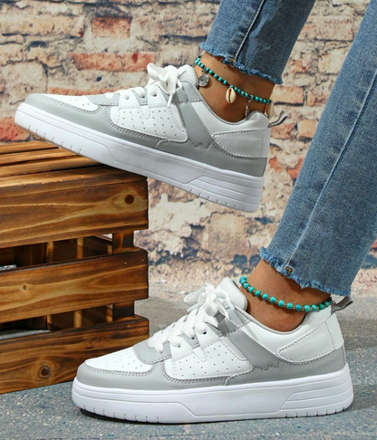 Womens Contrast Color Flat Sneakers