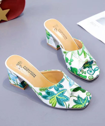 Zapatos de tacón para mujer con estampado floral