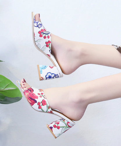 Zapatos de tacón para mujer con estampado floral