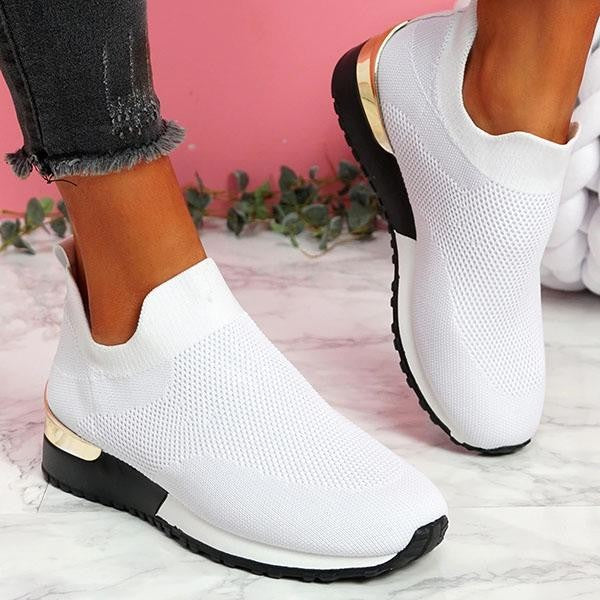 Mujeres Casual Sneakers Slip On Classic Jogging Pumps Shoes