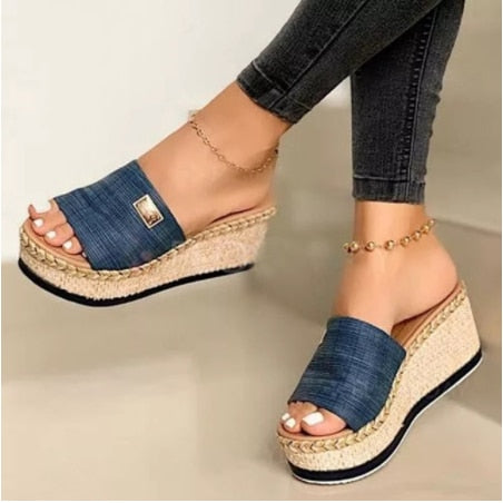 Sandalias planas de piel para mujer Walking