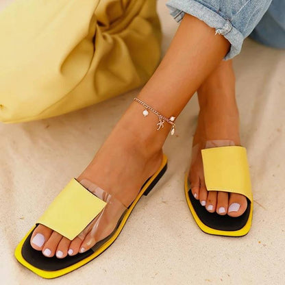 Sandalias de tiras transparentes para mujer