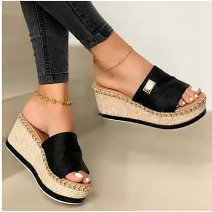 Sandalias planas de piel para mujer Walking