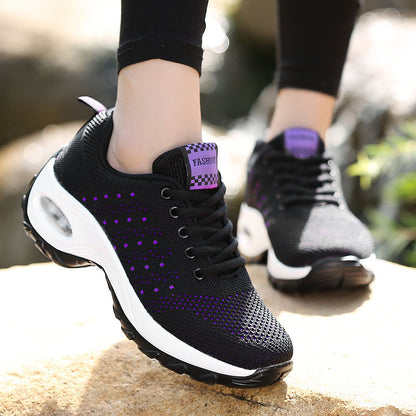 Mujeres Casual Sport Trainer Transpirable Running Sneakers Lace Up Shoes