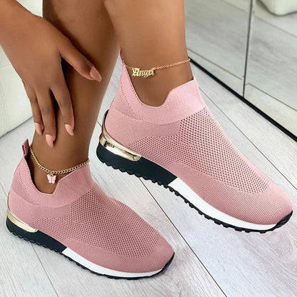 Mujeres Casual Sneakers Slip On Classic Jogging Pumps Shoes