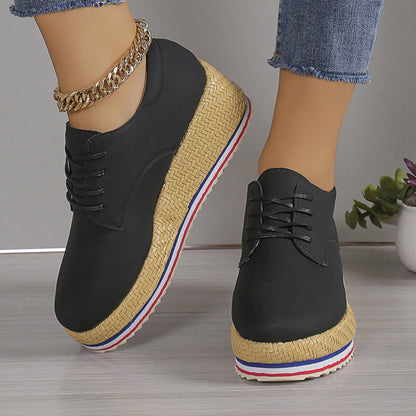 Lace Up Wedge Platform Ankle Sneakers Pairmore