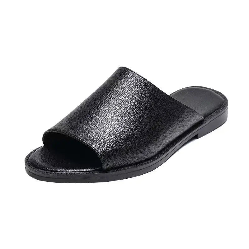 Hombre Sandalias de cuero Negro Hombre Zapatos de verano