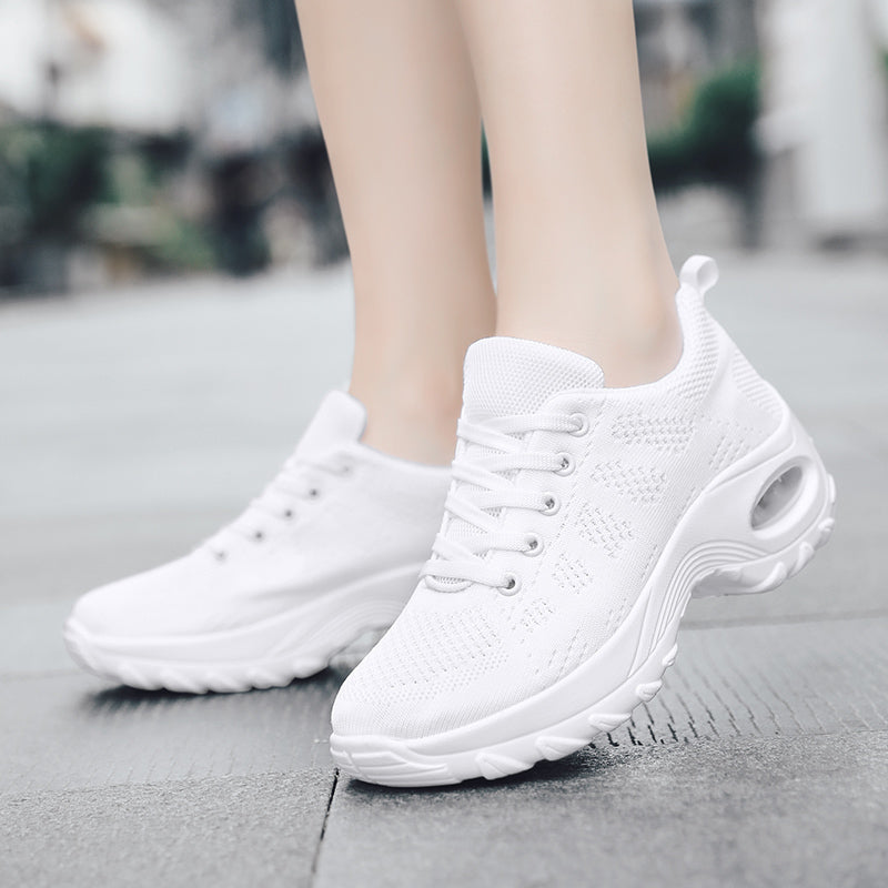 Mujeres Casual Sport Trainer Transpirable Running Sneakers Lace Up Shoes