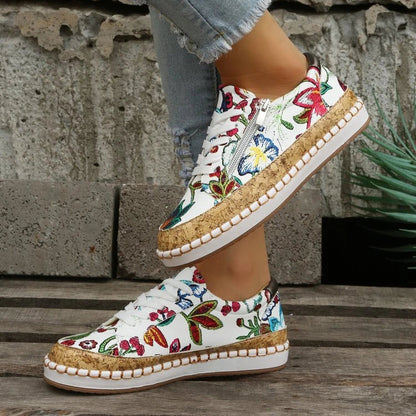 Zapatillas vulcanizadas de mujer con estampado floral