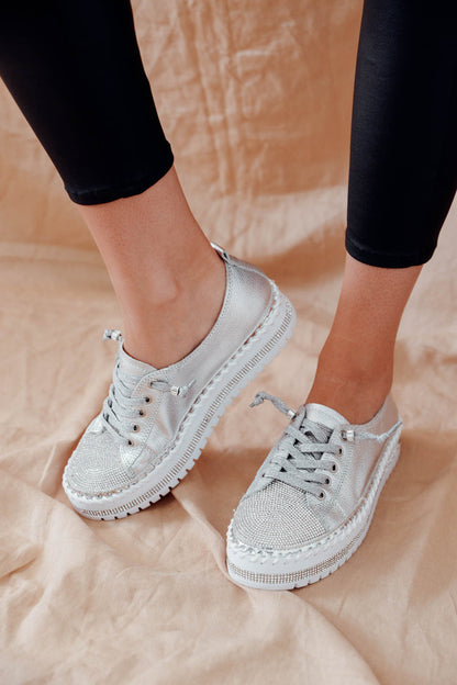 Zapatillas planas con strass