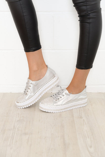 Zapatillas planas con strass