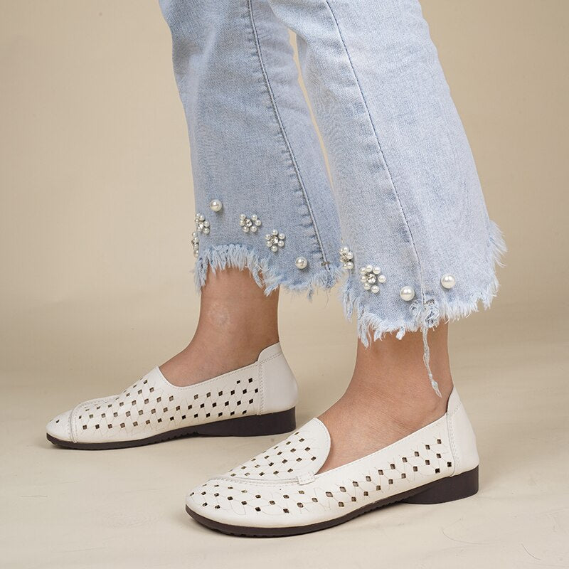 Sandalias casual de piel para mujer