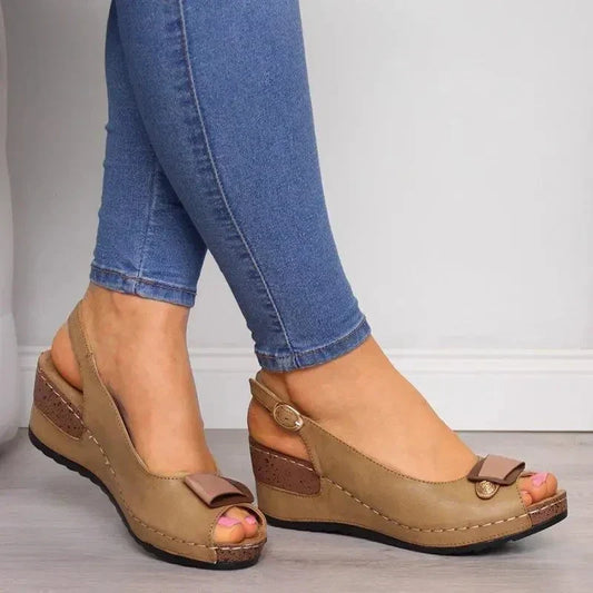 Zapatos ortopédicos casuales con tacón de cuña